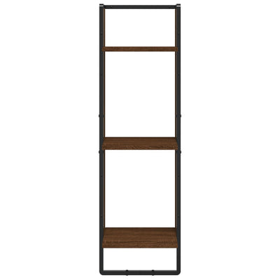 vægreol med 3 hylder 30x25x100 cm konstrueret træ brunt eg