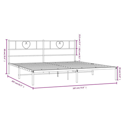 sengeramme med sengegavl 180x200 cm metal sort