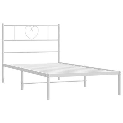 sengeramme med sengegavl 80x200 cm metal hvid