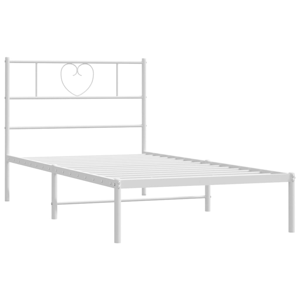 sengeramme med sengegavl 90x200 cm metal hvid