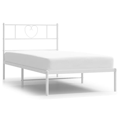 sengeramme med sengegavl 107x203 cm metal hvid