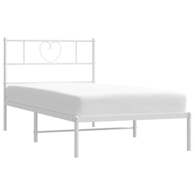 sengeramme med sengegavl 107x203 cm metal hvid