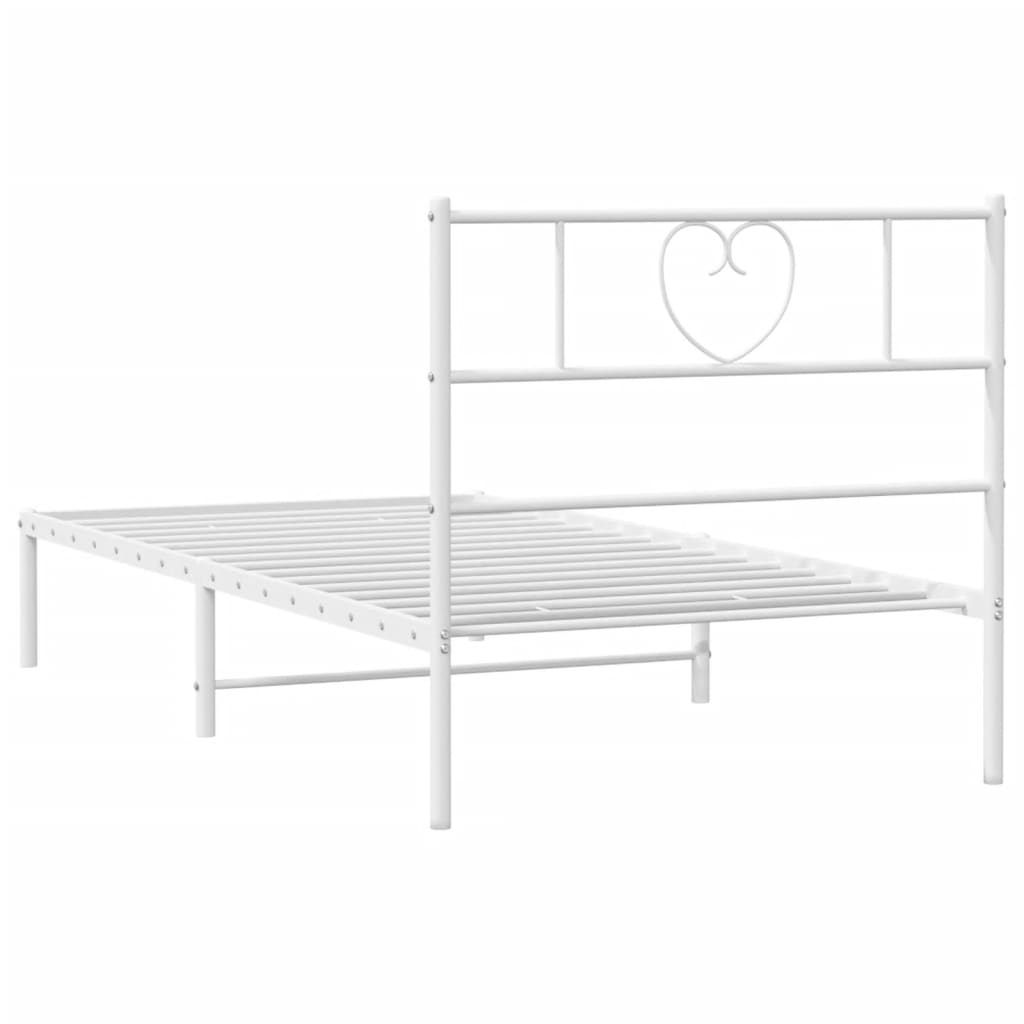 sengeramme med sengegavl 107x203 cm metal hvid