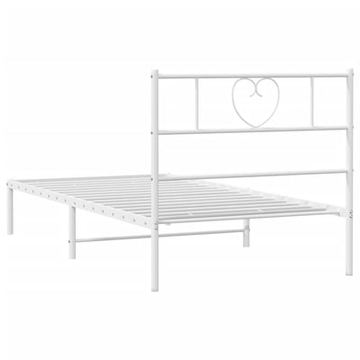 sengeramme med sengegavl 107x203 cm metal hvid