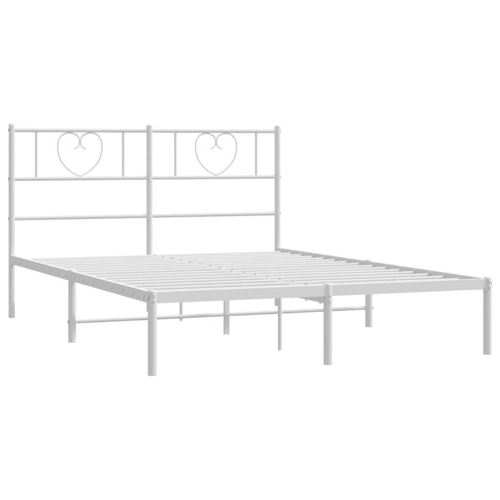 sengeramme med sengegavl 135x190 cm metal hvid