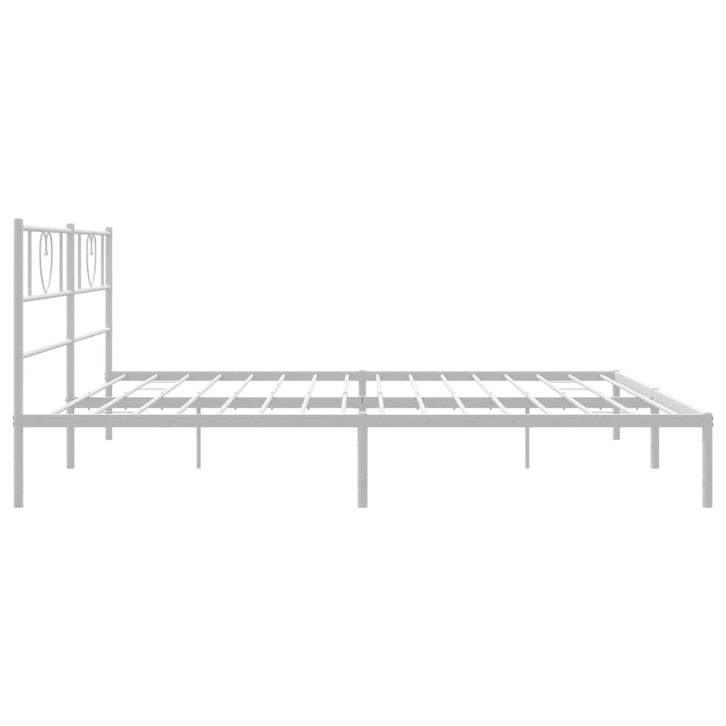 sengeramme med sengegavl 193x203 cm metal hvid