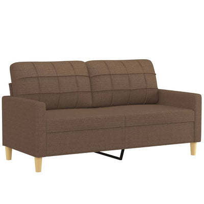 2-personers sofa med pyntepuder 140 cm stof brun