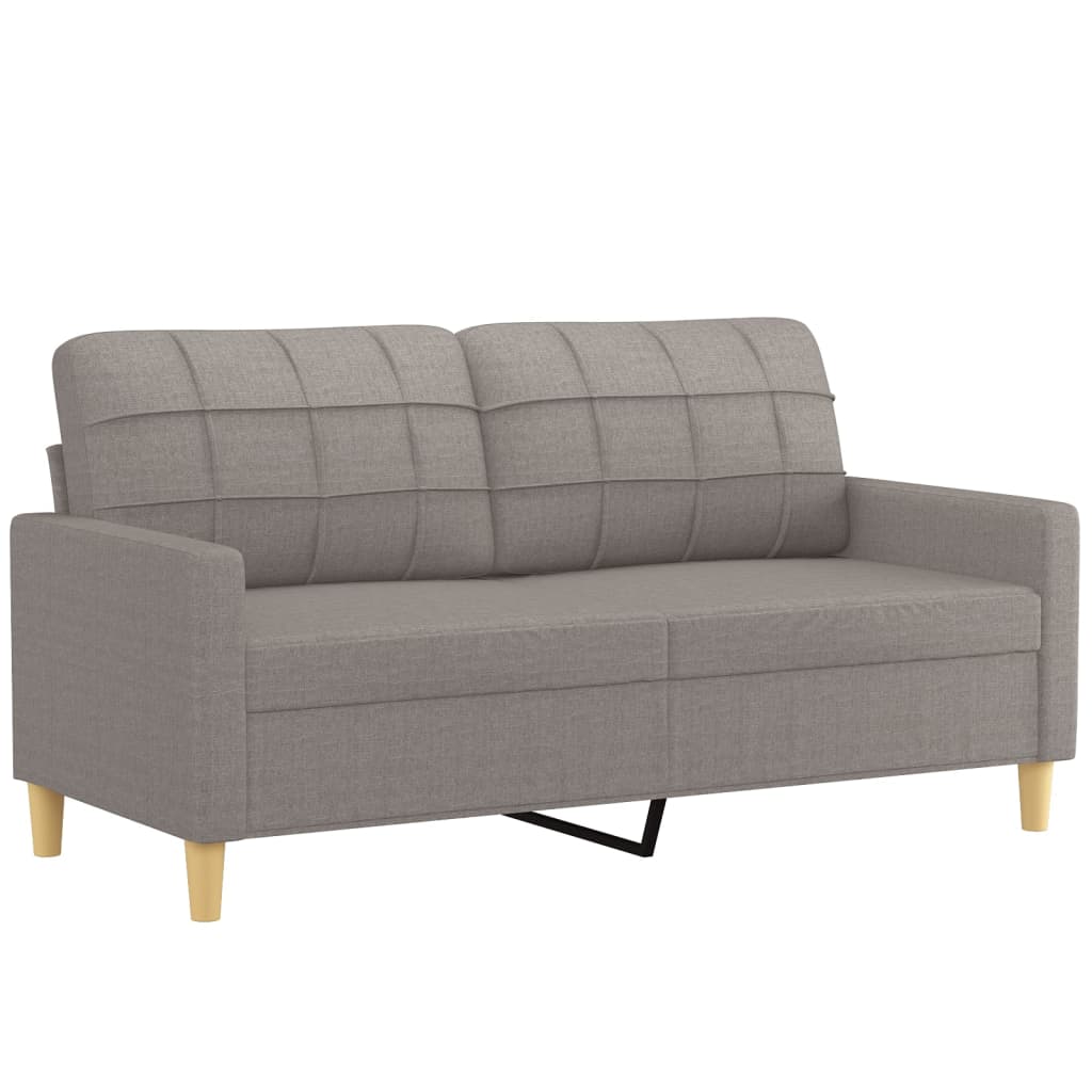 2-personers sofa med pyntepuder 140 cm stof gråbrun