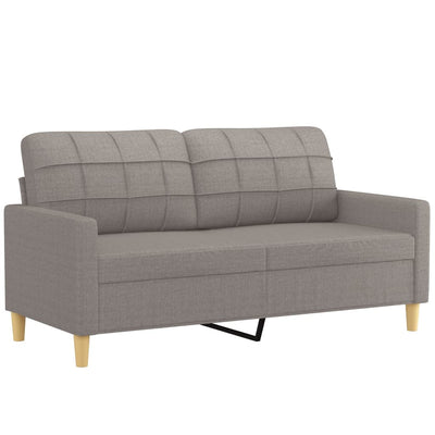 2-personers sofa med pyntepuder 140 cm stof gråbrun