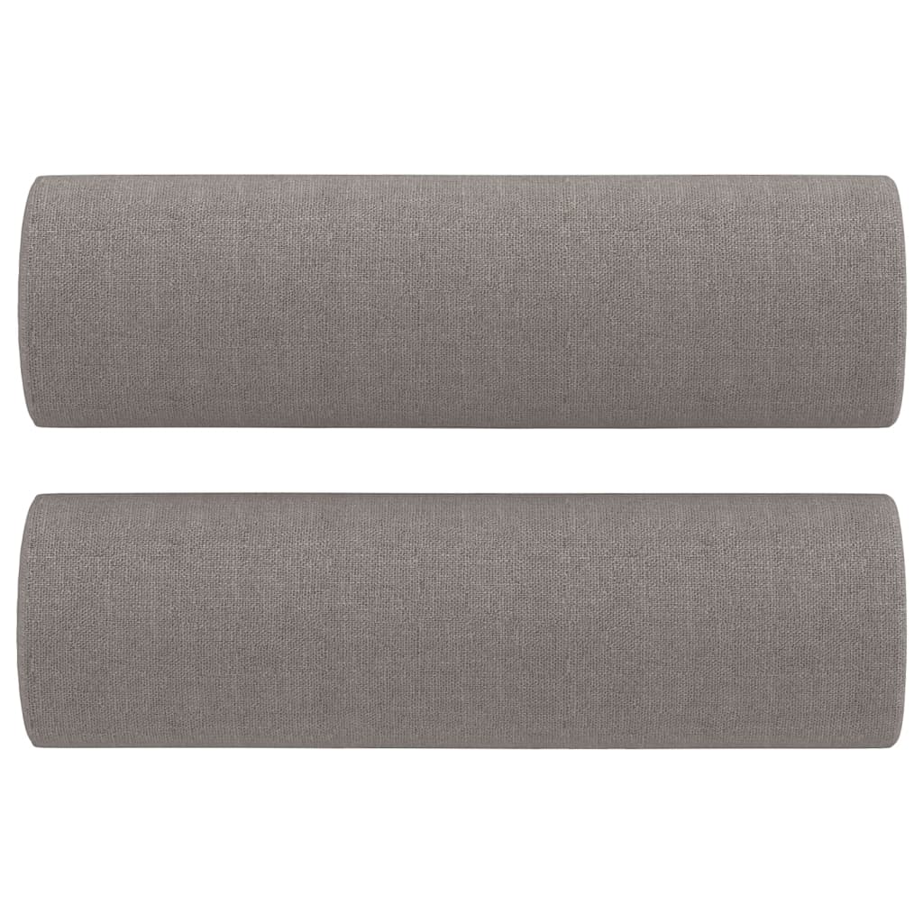 2-personers sofa med pyntepuder 140 cm stof gråbrun