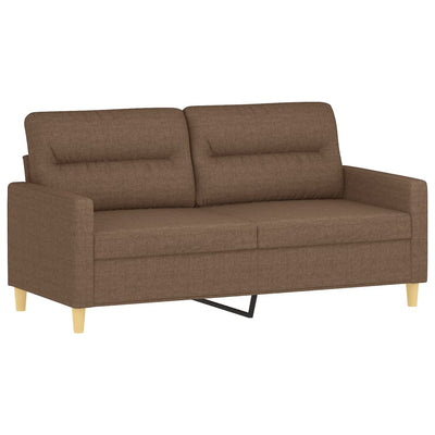 2-personers sofa med pyntepuder 140 cm stof brun