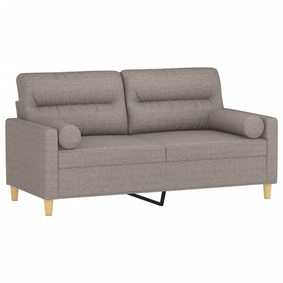 2-personers sofa med pyntepuder 140 cm stof gråbrun