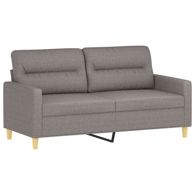 2-personers sofa med pyntepuder 140 cm stof gråbrun