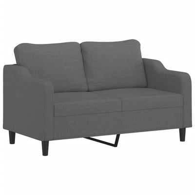 2-personers sofa med pyntepuder 140 cm stof mørkegrå