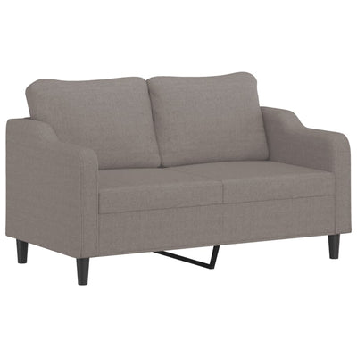 2-personers sofa med pyntepuder 140 cm stof gråbrun