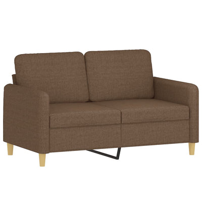 2-personers sofa med pyntepuder 120 cm stof brun