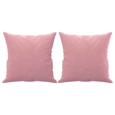 2-personers sofa med pyntepuder 120 cm velour pink