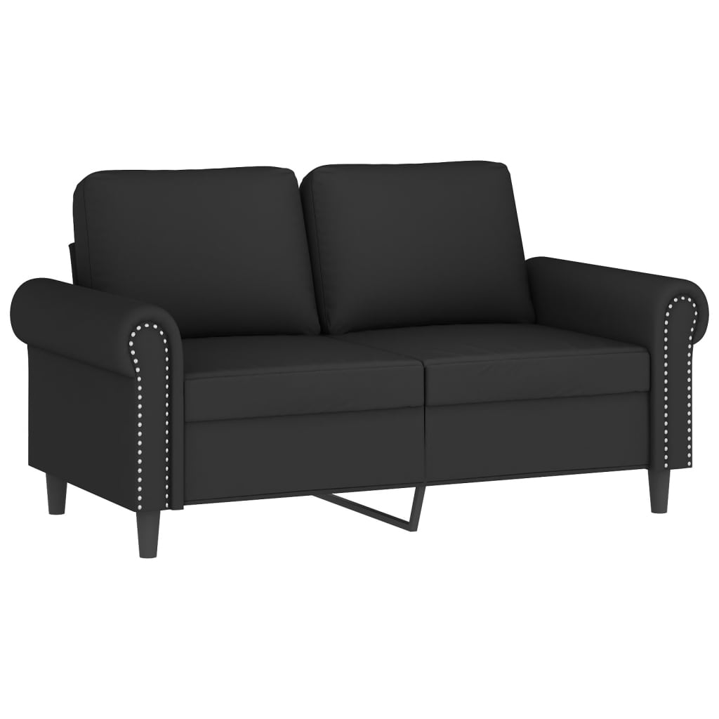 2-personers sofa med pyntepuder 120 cm velour sort