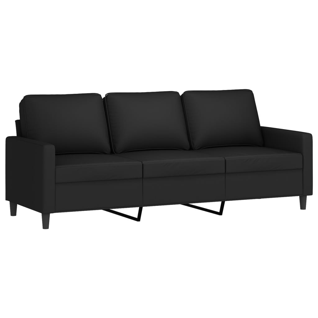 3-personers sofa med fodskammel 180 cm velour sort