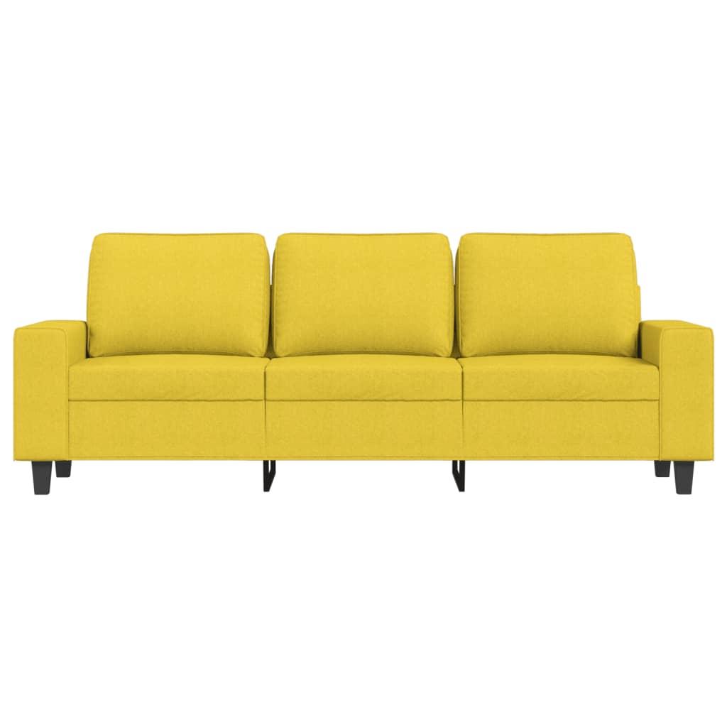 3-personers sofa med fodskammel 180 cm stof lysegul