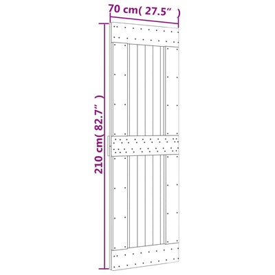 skydedør med monteringssæt 70x210 cm massivt fyrretræ