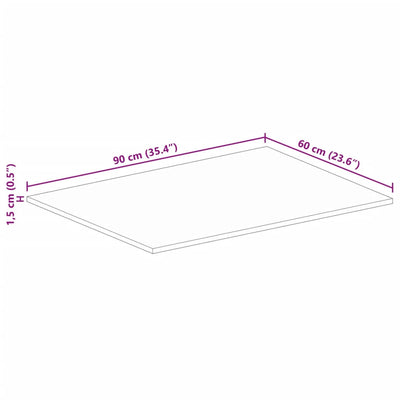 bordplade 90x60x1,5 cm rektangulær massivt genbrugstræ