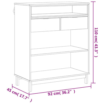 barbord FLAM 92x45x110 cm massivt fyrretræ