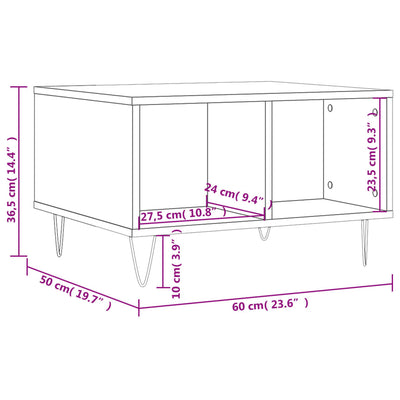 sofabord 60x50x36,5 cm konstrueret træ hvid