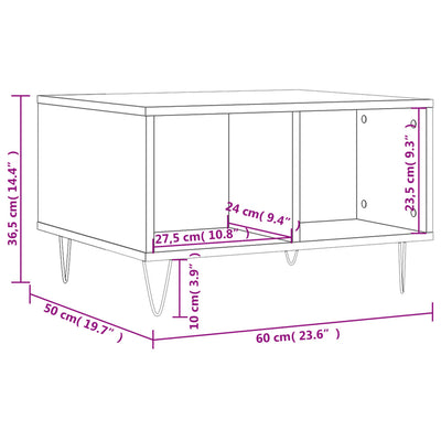 sofabord 60x50x36,5 cm konstrueret træ sort