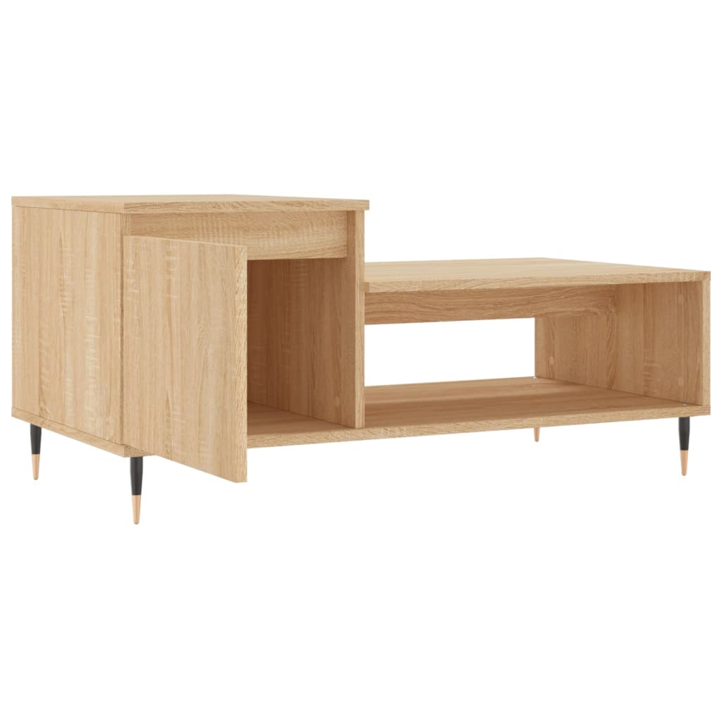 sofabord 100x50x45 cm konstrueret træ sonoma-eg