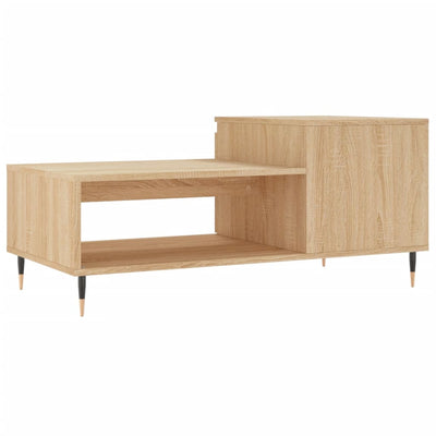 sofabord 100x50x45 cm konstrueret træ sonoma-eg