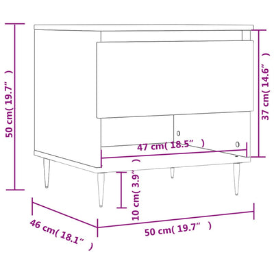 sofabord 50x46x50 cm konstrueret træ hvid