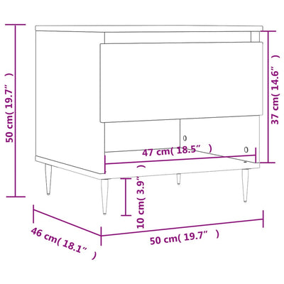 sofabord 50x46x50 cm konstrueret træ betongrå