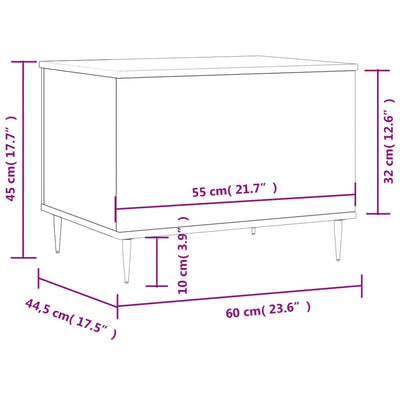 sofabord 60x44,5x45 cm konstrueret træ sort