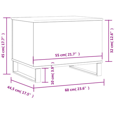 sofabord 60x44,5x45 cm konstrueret træ sort