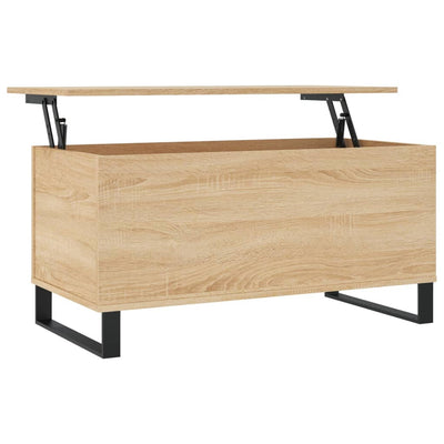 sofabord 90x44,5x45 cm konstrueret træ sonoma-eg