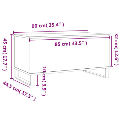 sofabord 90x44,5x45 cm konstrueret træ sonoma-eg grå