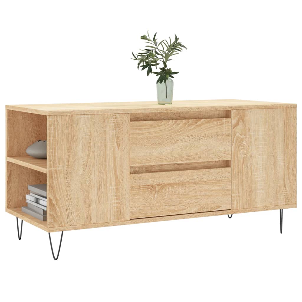 sofabord 102x44,5x50 cm konstrueret træ sonoma-eg