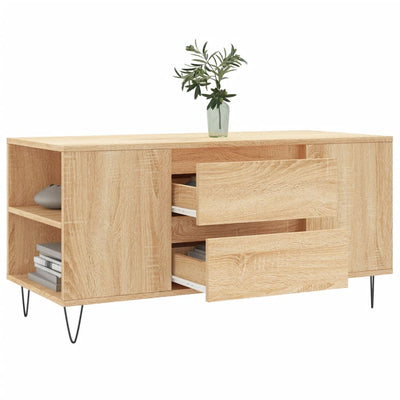 sofabord 102x44,5x50 cm konstrueret træ sonoma-eg