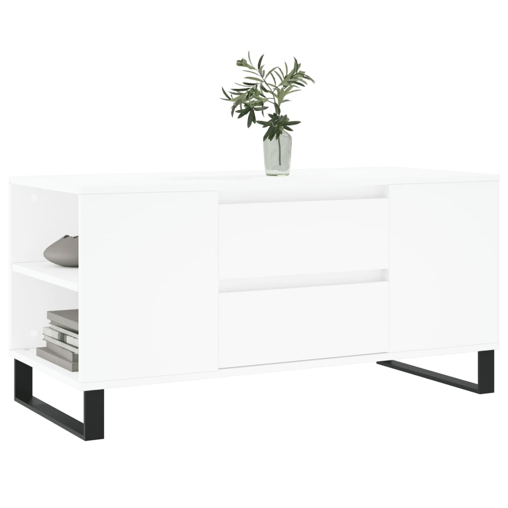 sofabord 102x44,5x50 cm konstrueret træ hvid