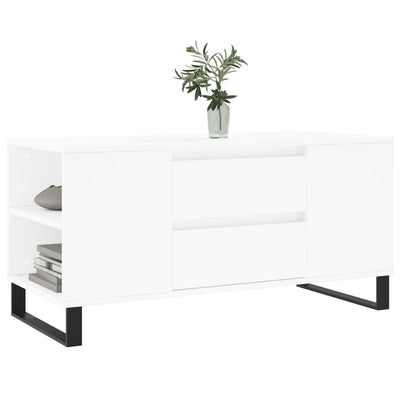 sofabord 102x44,5x50 cm konstrueret træ hvid