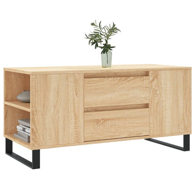 sofabord 102x44,5x50 cm konstrueret træ sonoma-eg