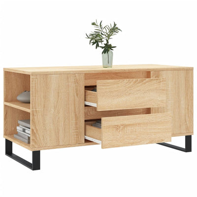 sofabord 102x44,5x50 cm konstrueret træ sonoma-eg