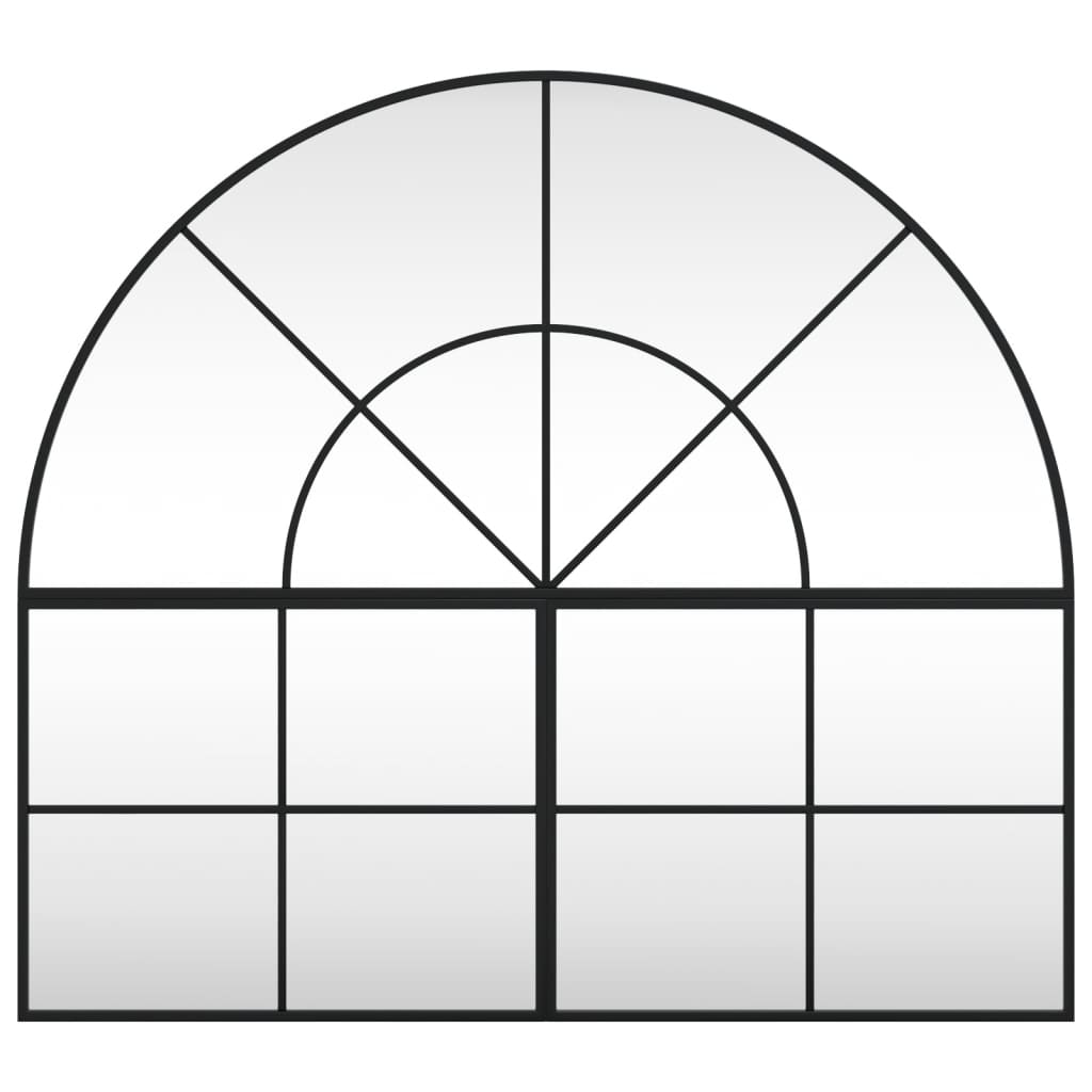 vægspejl 100x90 cm buet jern sort
