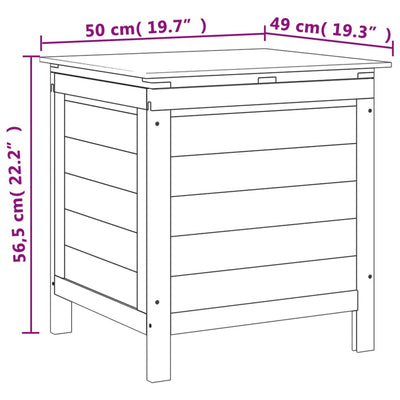 opbevaringsboks til haven 50x49x56,5 cm massivt grantræ