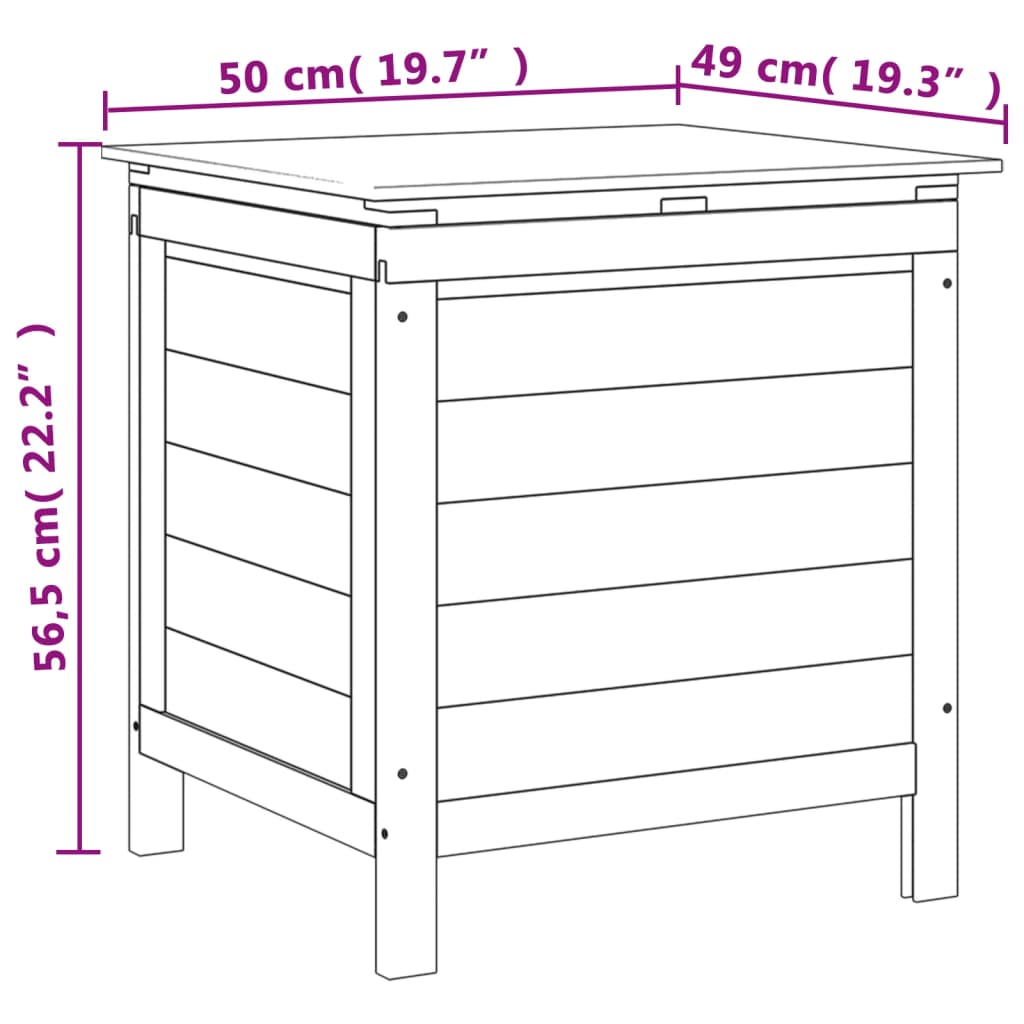 udendørs opbevaringsboks 50x49x56,5 cm massivt grantræ antracit