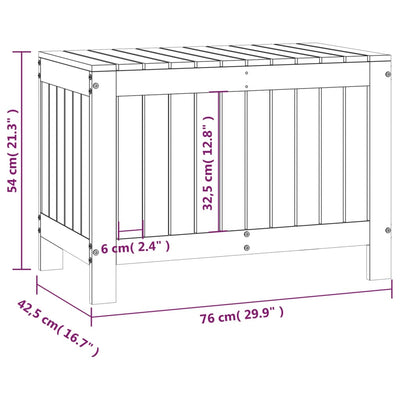 opbevaringskasse til haven 76x42,5x54 cm massivt fyrretræ hvid