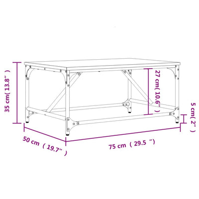 sofabord 75x50x35 cm konstrueret træ sonoma-eg