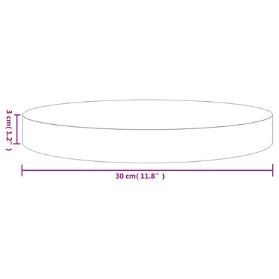 bordplade Ø30x3 cm rund massivt fyrretræ