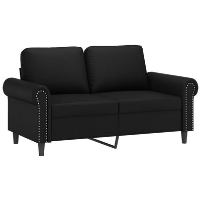 2-personers sofa 120 cm kunstlæder sort